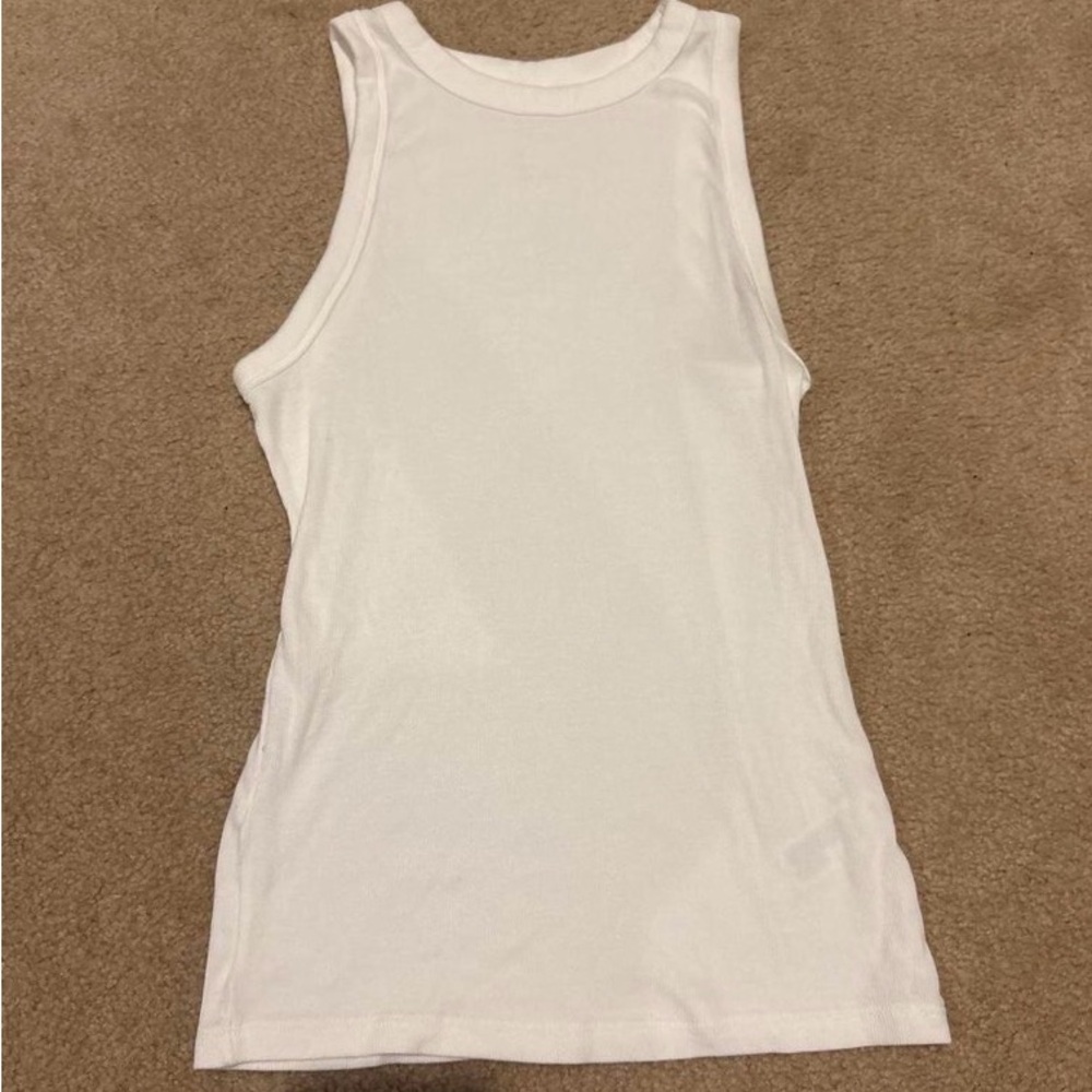 a.n.a Women's White Ribbed Tank